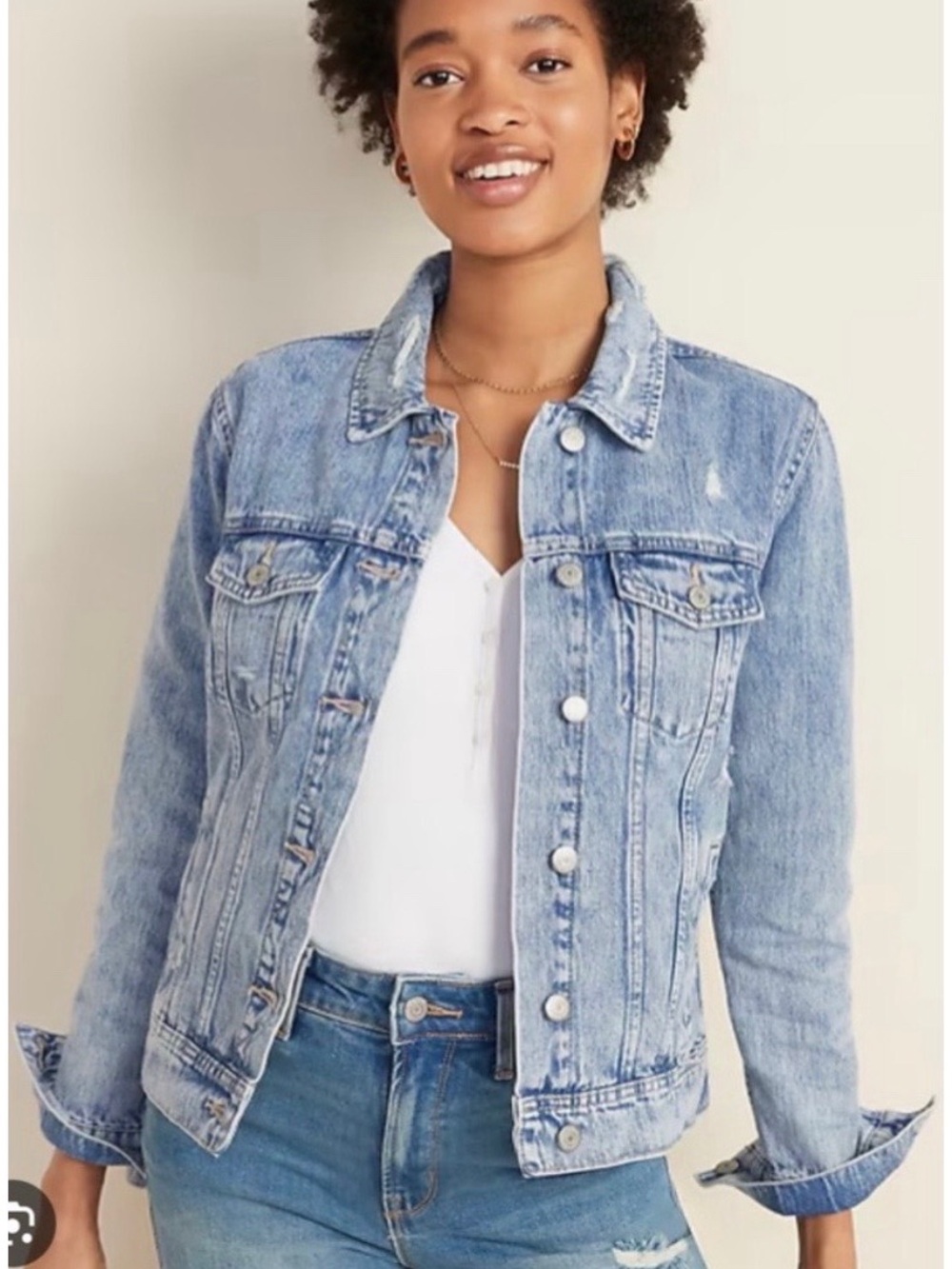 Old Navy Distressed Jean Jacket